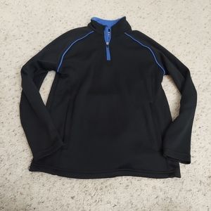 Boy's Slazenger 1/4 Zip Long Sleeve Black Golf Shirt Sz Small Kids Athletic